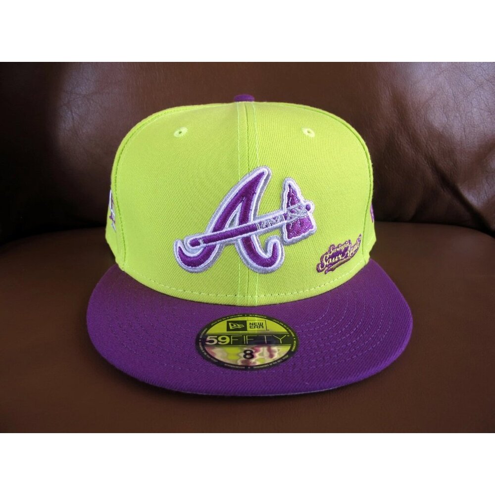 Atlanta Braves x Big League Chew SOUR APPLE New Era 59FIFTY 5950 Fitted Cap sz 8